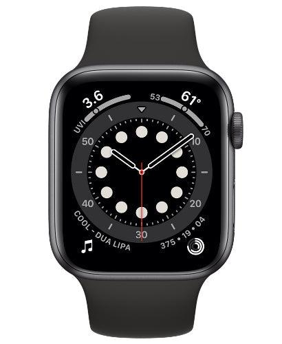 Apple Watch Series 6 Aluminum 44mm (GPS) Black Sport Band - 32GB - Space Grey - Excellent