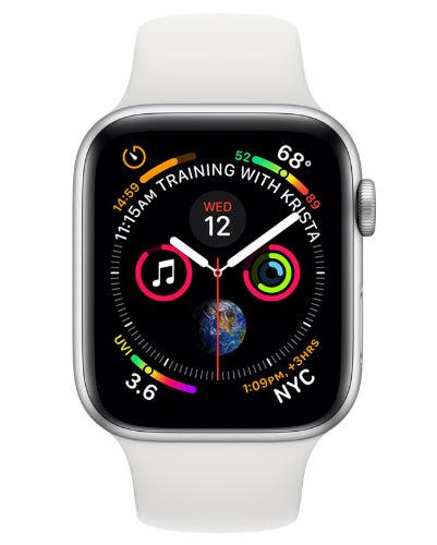 Apple Watch Series 4 Aluminum 44mm (GPS) White Sport Band - 16GB - Silver - Excellent